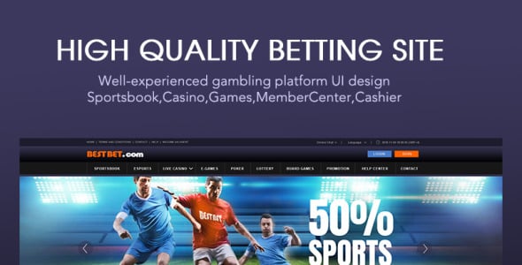 PSD шаблон на тему букмекерская контора