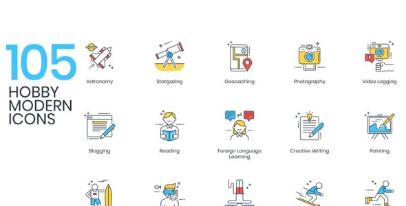 Набор иконок на тему графика