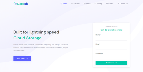 шаблон целевой страницы продвижения хостинга