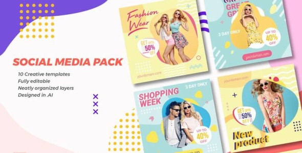 Шаблон для соцсетей на тему графика