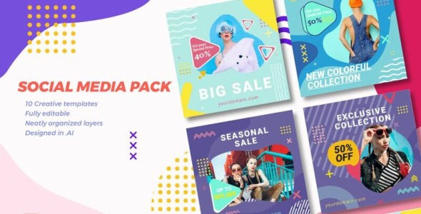 Шаблон для соцсетей на тему графика