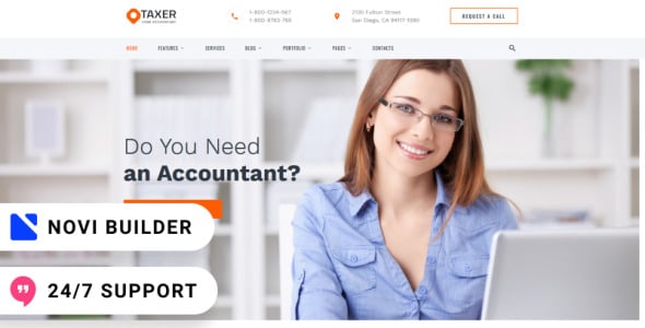 шаблон сайта бухгалтерской компании novi builder