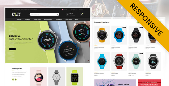 шаблон opencart магазина умных часов