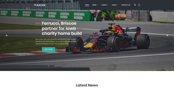 шаблон сайта новостей автомобильного спорта