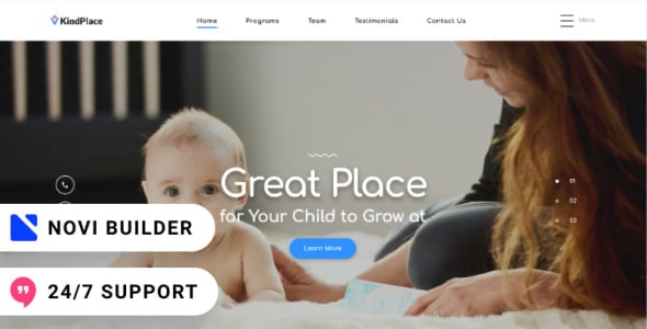 Novi Builder Preschool Center Landing Page Template