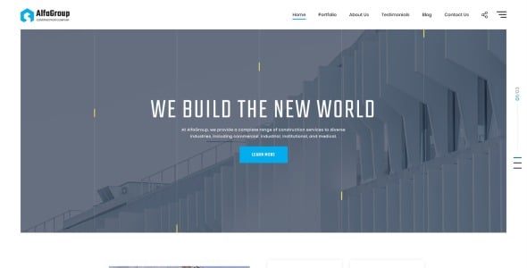 шаблон целевой страницы строительного бизнеса