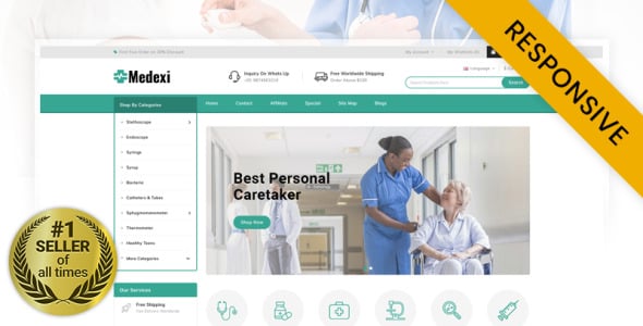 медицинский магазин шаблон opencart