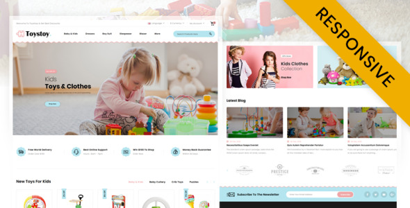 детская ткань и магазин игрушек шаблон opencart