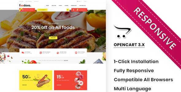 шаблон продовольственного магазина opencart