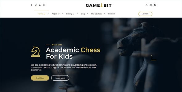 шахматный клуб и настольные игры wordpress тема