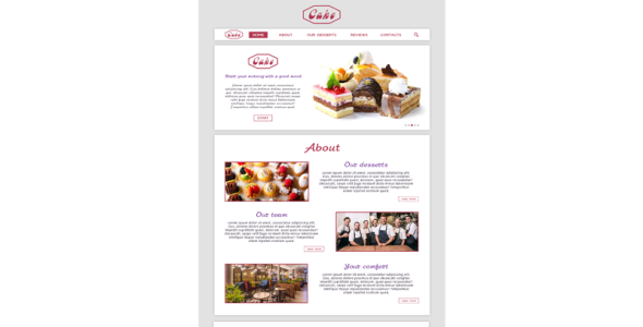 PSD шаблон на тему еда и ресторан