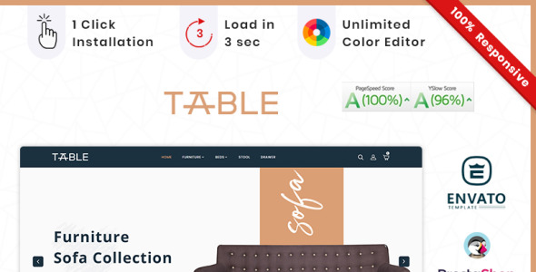 Furniture Table Mega Store PrestaShop Theme
