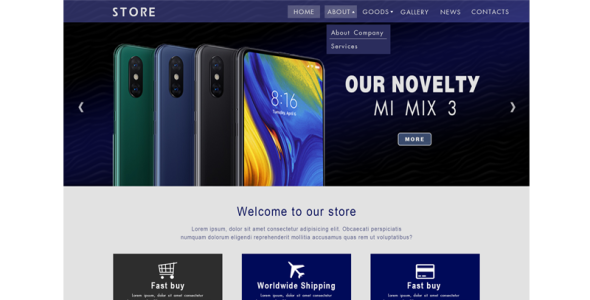 PSD шаблон на тему электроника