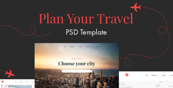 Адаптивный PSD шаблон на тему путеводитель