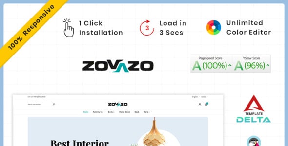 Zovazo Furniture Wood Mega Store PrestaShop Theme