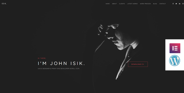 личное портфолио целевая страница wordpress тема