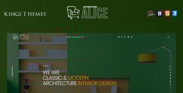 шаблон целевой страницы дизайна интерьера