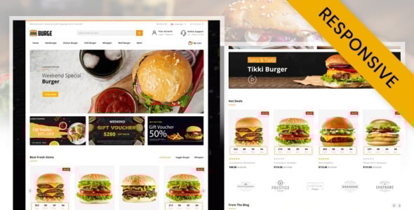 шаблон opencart магазина быстрого питания