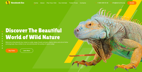 полный анимированный шаблон сайта зоопарка