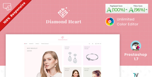 алмазное сердце ювелирный магазин prestashop тема