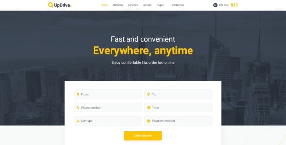 шаблон сайта онлайн службы такси