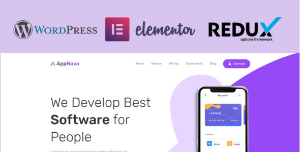 app landing wordpress тема
