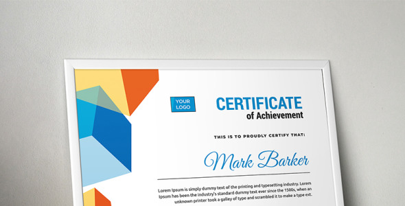 Шаблон сертификата на тему графика