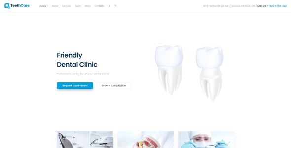 стоматологический отзывчивый чистый шаблон joomla