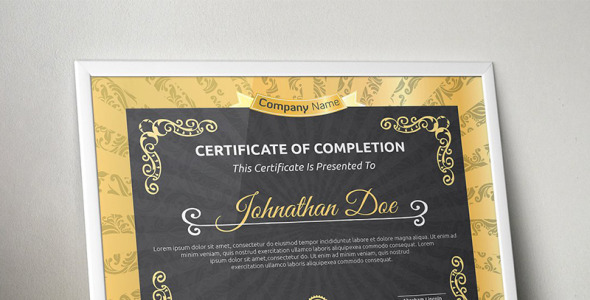 Download Elegant Gold Certificate Template - Шаблон сертификата на тему ...