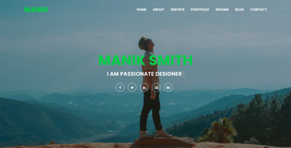 шаблон целевой страницы персонального портфолио manik