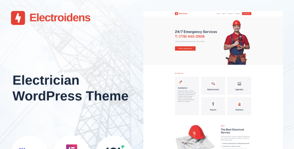 сайт электрика с темой wordpress elementor