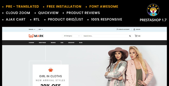 Mark Fashion and Shoes Store PrestaShop Theme