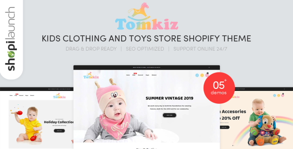 детская одежда и игрушки магазин shopify тема