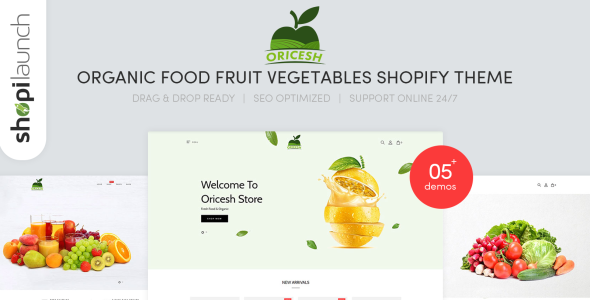органическая еда фрукты овощи shopify тема