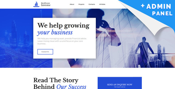 шаблон целевой страницы инвестора в недвижимость