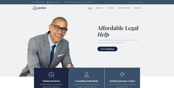 шаблон целевой страницы юридической фирмы