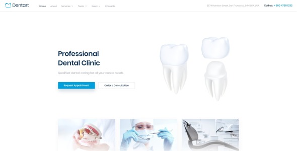 шаблон сайта стоматологических услуг