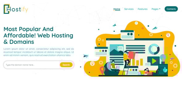 хостинг и доменные имена адаптивный шаблон сайта html5