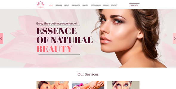 PSD шаблон на тему товары для спа