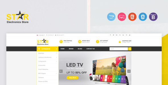 шаблон star opencart