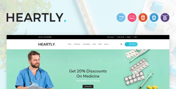 шаблон heartly opencart