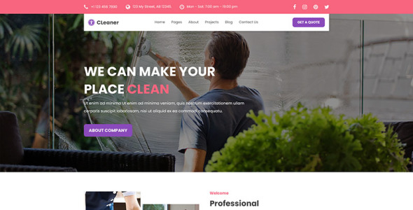 Адаптивный PSD шаблон на тему химчистка