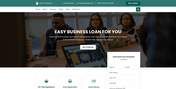 Адаптивный PSD шаблон на тему инвестиционная компания