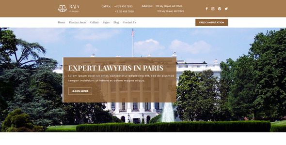 Адаптивный PSD шаблон на тему юрист