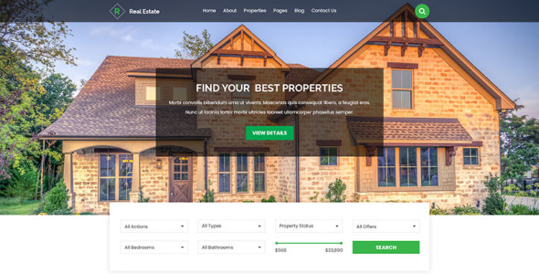 Адаптивный PSD шаблон на тему агентство недвижимости