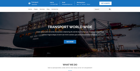 Адаптивный PSD шаблон на тему грузоперевозка