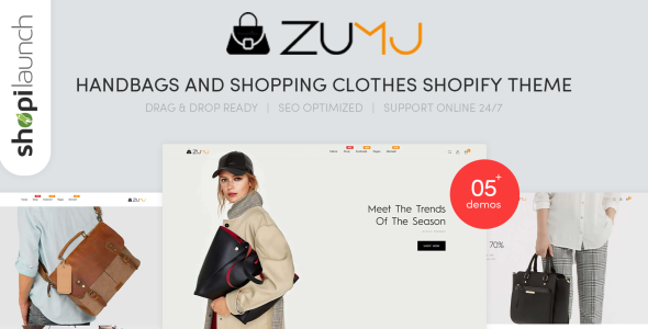 сумки и шоппинг одежда shopify тема