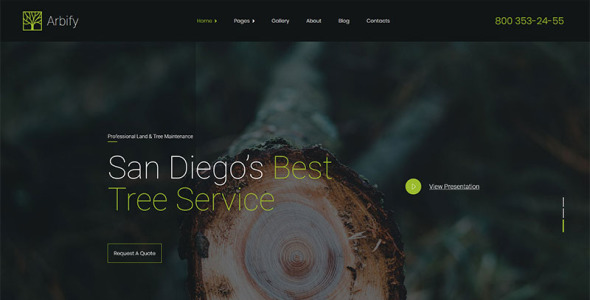 арборист и обрезка деревьев сервис wordpress тема