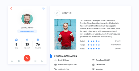 Resume Landing Page Template