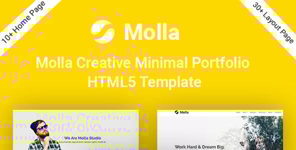 molla creative minimal portfolio html5 шаблон сайта